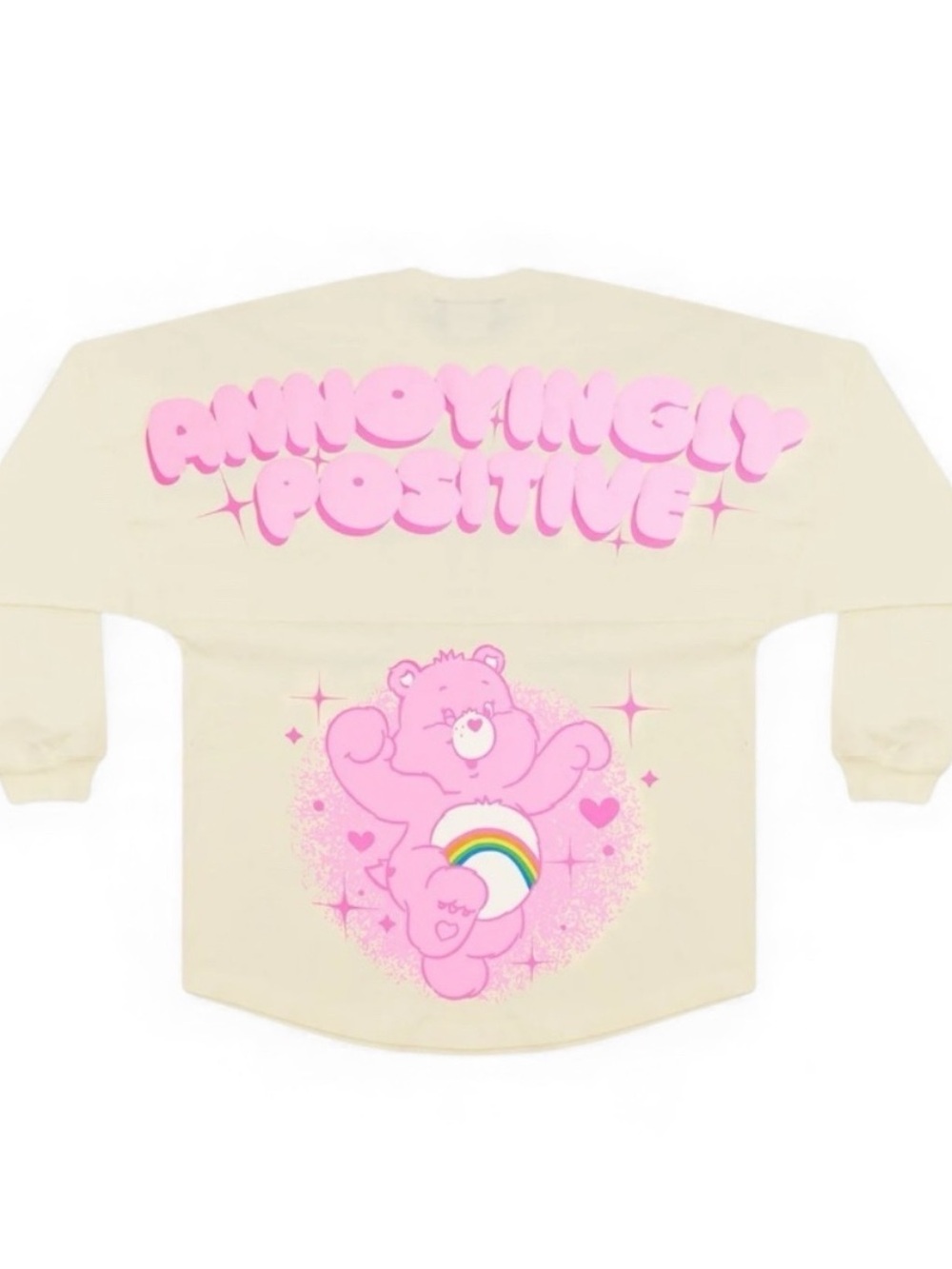 NWT Annoyingly Positive Pink Bear Graphic  Long Sleeve Tee